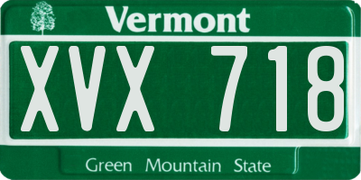 VT license plate XVX718