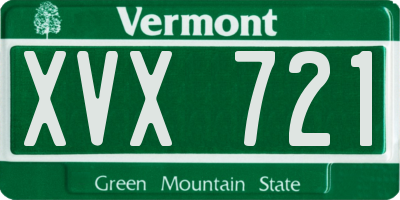 VT license plate XVX721