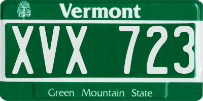 VT license plate XVX723