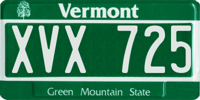 VT license plate XVX725