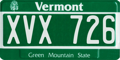 VT license plate XVX726