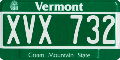 VT license plate XVX732