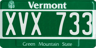 VT license plate XVX733