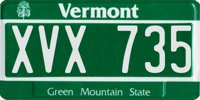 VT license plate XVX735