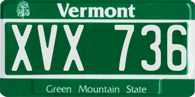 VT license plate XVX736