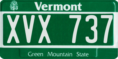 VT license plate XVX737