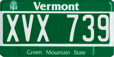 VT license plate XVX739