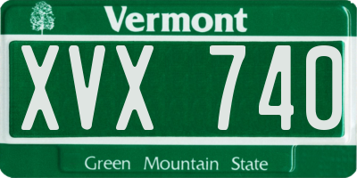 VT license plate XVX740