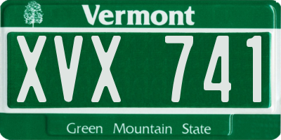 VT license plate XVX741