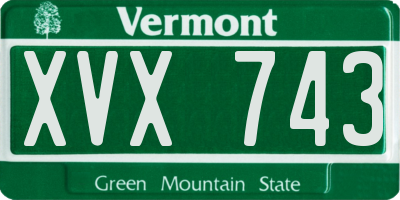 VT license plate XVX743