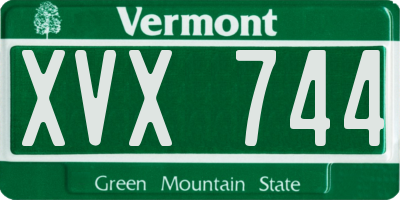 VT license plate XVX744