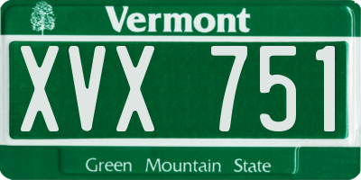 VT license plate XVX751