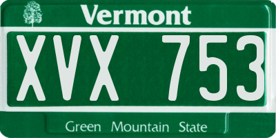 VT license plate XVX753