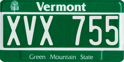 VT license plate XVX755