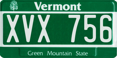 VT license plate XVX756
