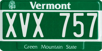 VT license plate XVX757