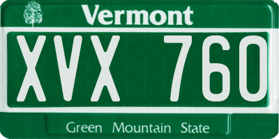 VT license plate XVX760