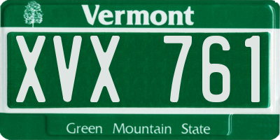 VT license plate XVX761