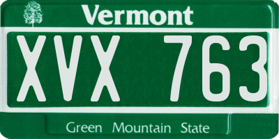VT license plate XVX763