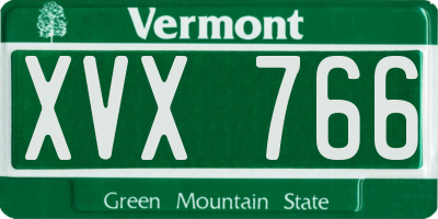 VT license plate XVX766
