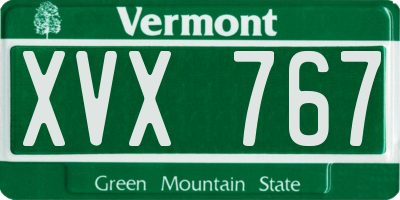 VT license plate XVX767