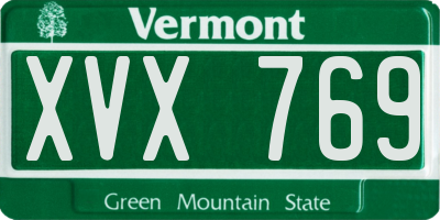 VT license plate XVX769