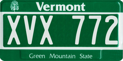 VT license plate XVX772