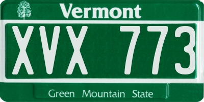 VT license plate XVX773