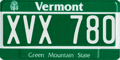 VT license plate XVX780