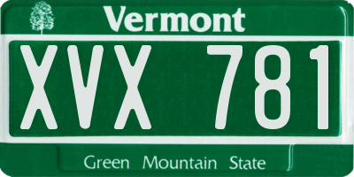 VT license plate XVX781