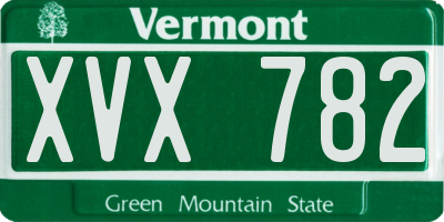 VT license plate XVX782