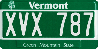 VT license plate XVX787