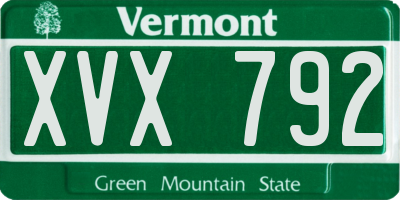 VT license plate XVX792