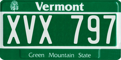 VT license plate XVX797