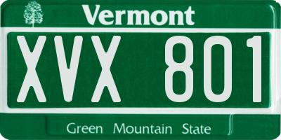 VT license plate XVX801