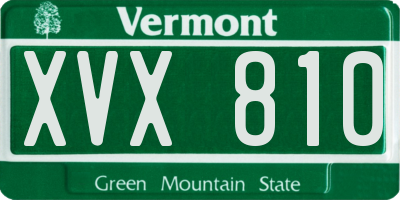 VT license plate XVX810