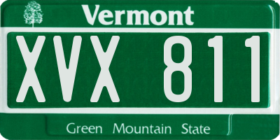 VT license plate XVX811