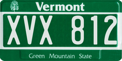 VT license plate XVX812