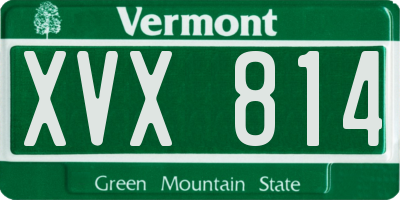 VT license plate XVX814