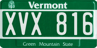 VT license plate XVX816