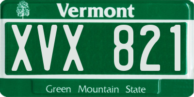 VT license plate XVX821
