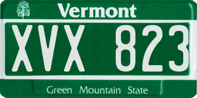 VT license plate XVX823
