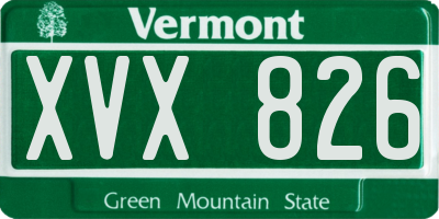 VT license plate XVX826