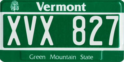VT license plate XVX827