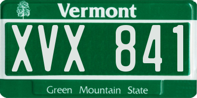 VT license plate XVX841