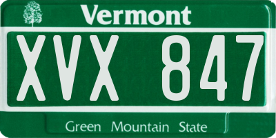 VT license plate XVX847