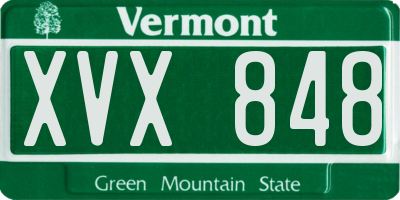 VT license plate XVX848