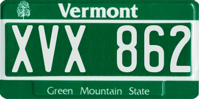VT license plate XVX862