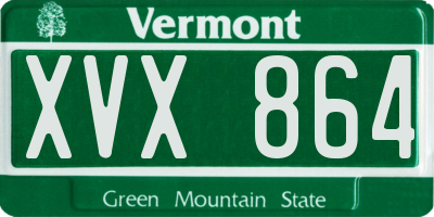 VT license plate XVX864