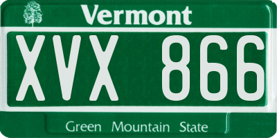 VT license plate XVX866